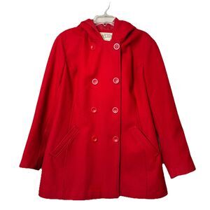 New York Classics Vintage Hooded Red Wool Peacoat Hood Winter Women’s Plus 18W